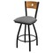 Holland Bar Stool Co 30" Swivel Counter Stool, Black Wrinkle, Med Back, Graph Seat X830 - alternate 1